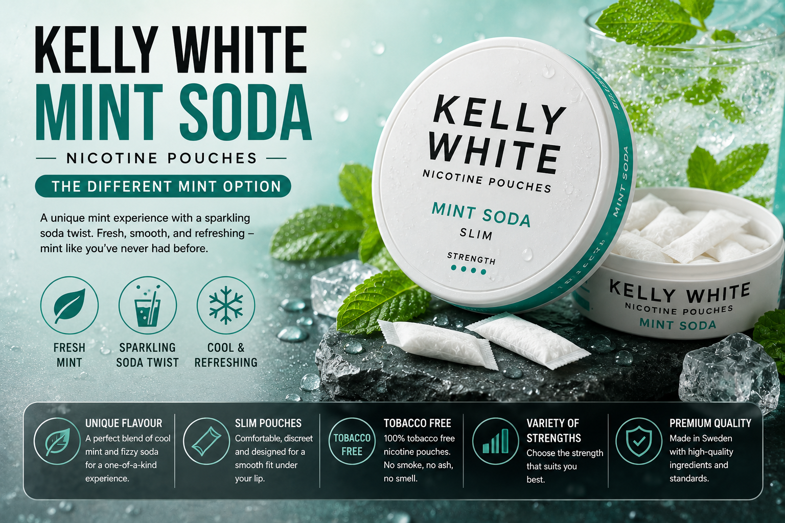 Kelly White Mint Soda Nicotine Pouches: The Different Mint Option