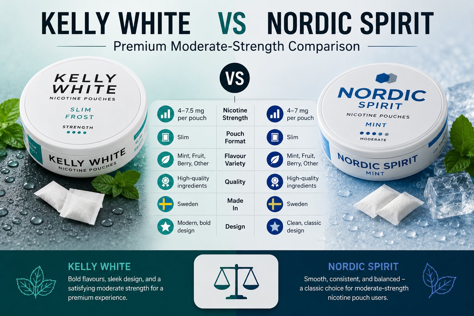 Kelly White vs Nordic Spirit: Premium Moderate-Strength Comparison