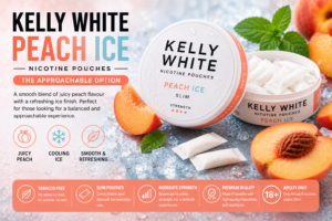 Kelly White Peach Ice Nicotine Pouches: The Approachable Option